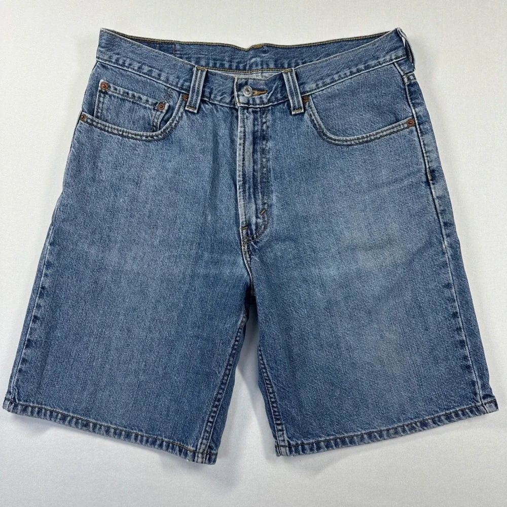 Levi's 550 Relaxed Fit Denim Shorts Sz 34‎ Blue Medium Wash Cotton Jean Jorts